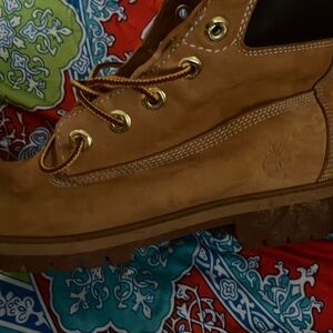 Tan Leather Lace-Up Boots